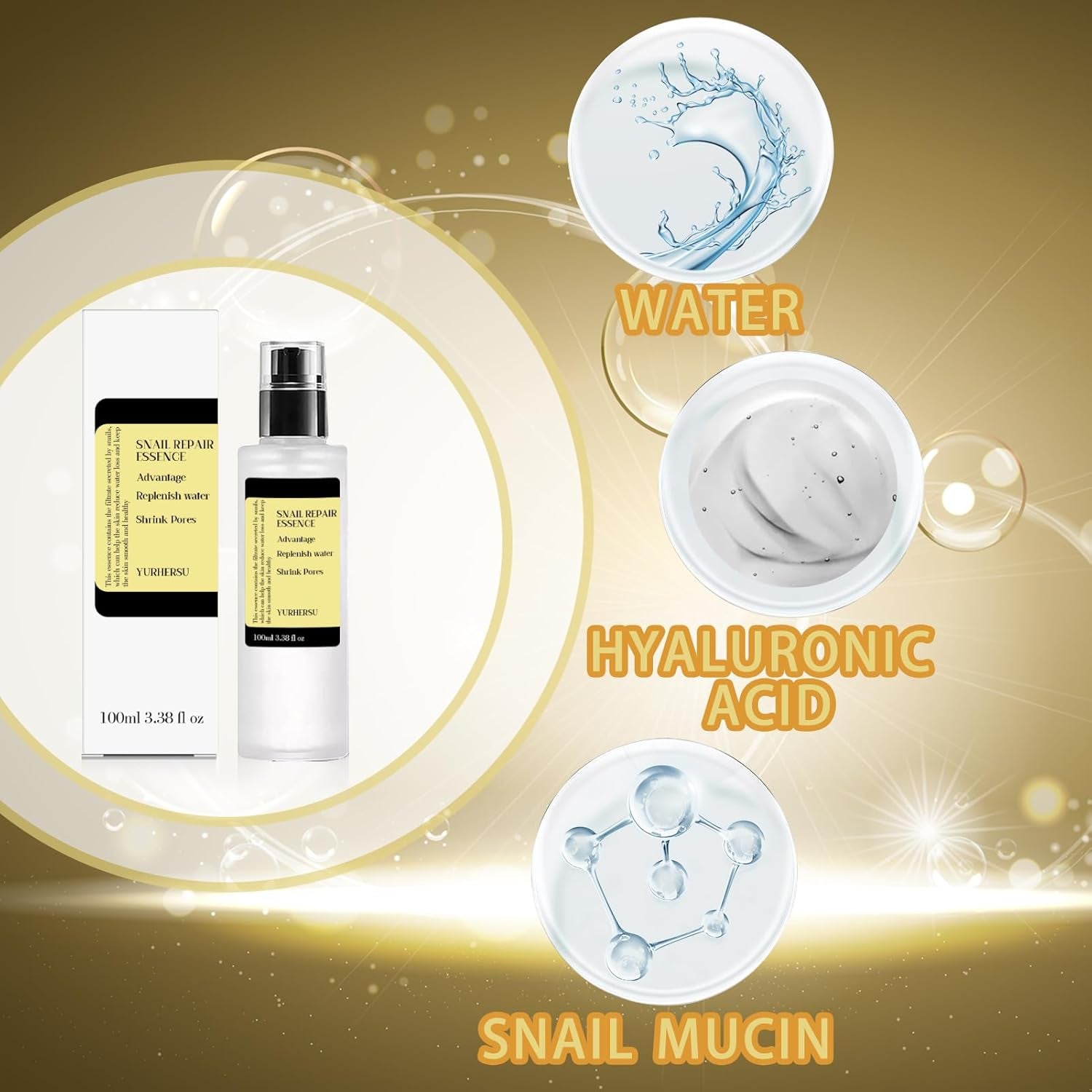 Advanced Snail 96 Serum Visage, Snail Mucin Serum Hydratant Visage, Serum anti Age, Bave D'Escargot, Réduit Les Rides Et Ridules Pour Une Peau Radieuse, 100Ml