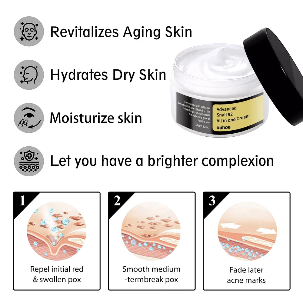 Snail Collagen Face Cream / Repair Essence Hydrating Moisturizing Fade Dark Spots Anti-Aging Facial Serum Cream Korean Skin Care